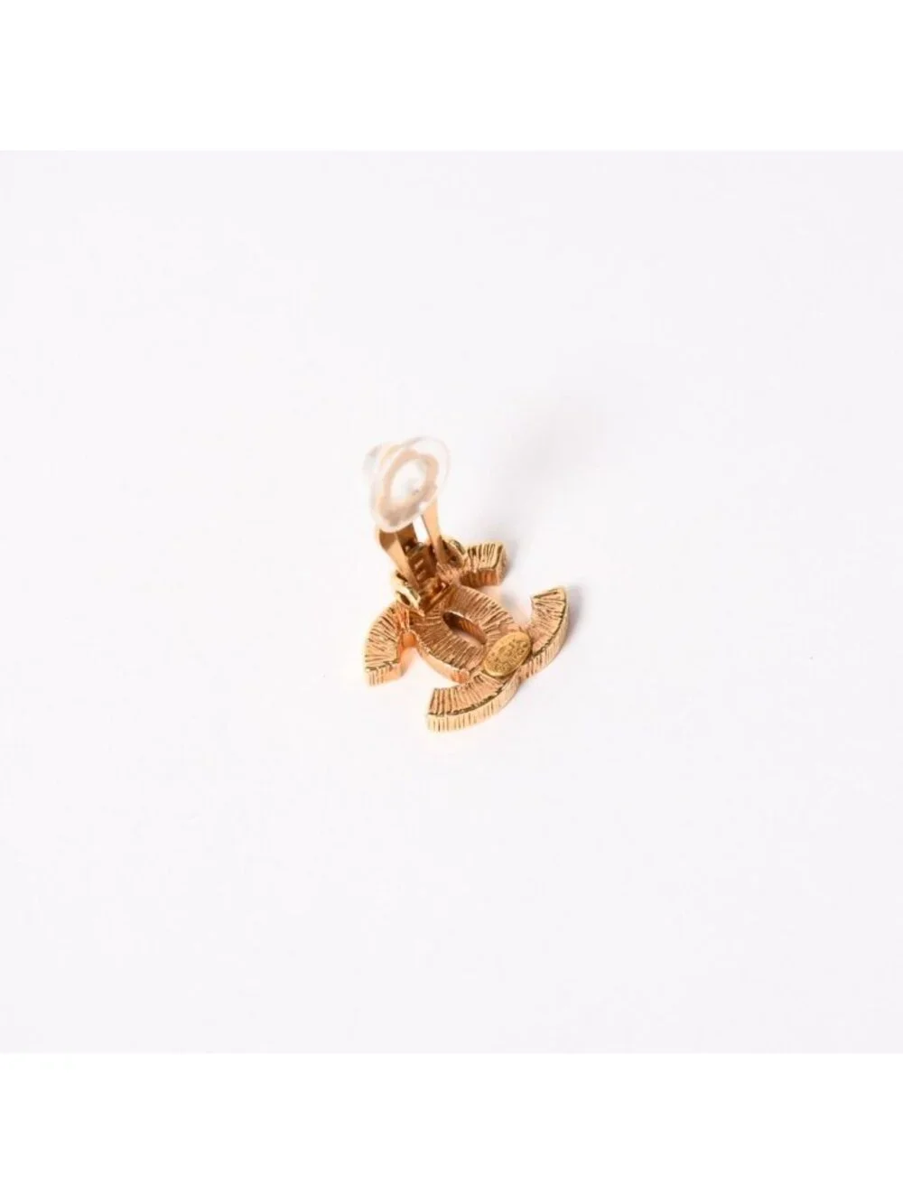 Chanel CC Logo Earrings 05 Gold Brown Metal